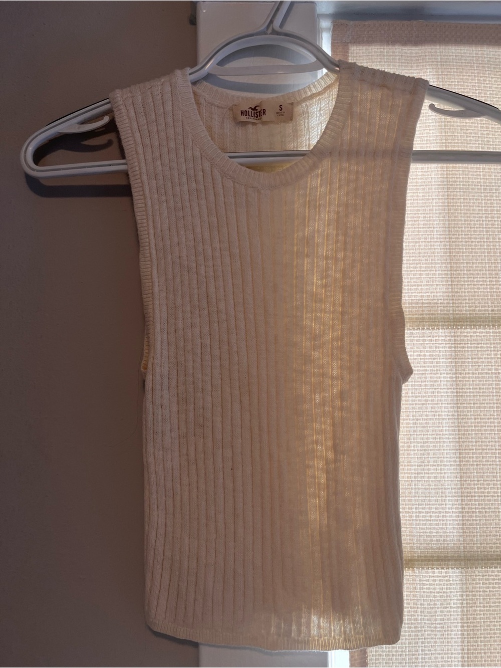 Hollister Women's Ribbed Sleeveless Tank Top - Cream